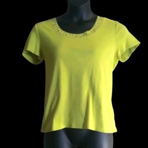 Womens Green Beaded Shirt